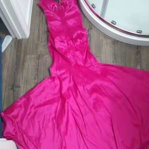 Hot Pink Windsor Long Mermaid Dress